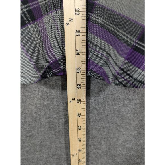 East 5th Women's Purple Gray Plaid Midi‎ Skirt with Liner Size 14 Petite - Picture 8 of 11
